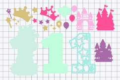 Princess Castle Numbers 3D SVG Product Image 3