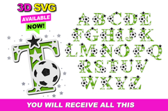 Alphabet 3D SVG Soccer Product Image 1