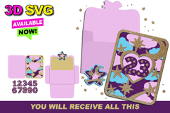 Lucky Stars Card and envelope 3D SVG Product Image 1