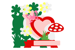 Mushrooms and flowers cake topper 3D SVG Product Image 3