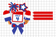 Fourth of july topper 3D SVG Product Image 2