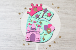 Princess Castle Numbers 3D SVG Product Image 4