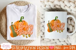 Fall pumpkin PNG for Sublimation |Happy Harvest PNG Product Image 3