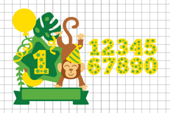 Cute Monkey Cake Topper 3D SVG Product Image 2