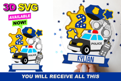 Police Cake Topper 3D SVG Product Image 1
