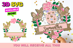 butterfly and roses Shaker Cake Topper SVG Product Image 1