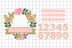 butterfly and roses Shaker Cake Topper SVG Product Image 2