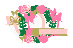 butterfly and roses Shaker Cake Topper SVG Product Image 3