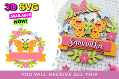 Cute Butterfly Cake Topper 3D SVG Product Image 1