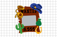 Wanted frame topper 3D SVG Product Image 2
