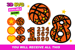 Basketball Card and Numbers 3D SVG Product Image 1