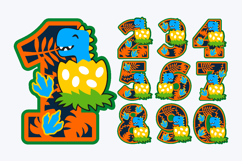 Dinosaur Baby Numbers 3D SVG Product Image 2