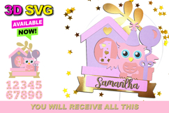 Owl Cake Topper 3D SVG Product Image 1