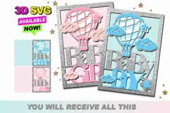 New born baby girl and boy card Product Image 1