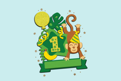Cute Monkey Cake Topper 3D SVG Product Image 4