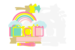 Rainbow Birth Stats announcement signs 3D SVG Product Image 3