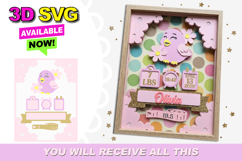 Birth Stats announcement signs Birds 3D SVG Product Image 1