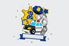 Police Cake Topper 3D SVG Product Image 4