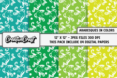 Colors Arabesques Digital Papers, scrapbooking designs Product Image 1