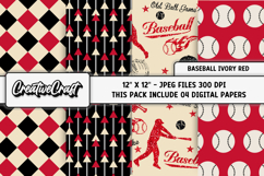 Baseball Sport Digital Papers, background designs, scrapbook Product Image 1