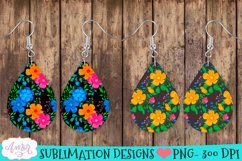 Spring floral Teardrop earring sublimation Bundle, 8 designs Product Image 2