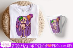Halloween Sublimation design | Cute skeleton PNG clipart Product Image 2