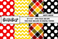 Happy Mouse Digital Papers, scrapbooking backgrounds designs Product Image 1