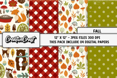 Autumn Fall Digital Paper, thanksgiving digital scrapbook Product Image 1