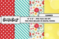 Summer Digital Papers, vintage scrapbook backgrounds designs Product Image 1