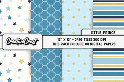 Little Prince Digital Papers, scrapbook backgrounds designs Product Image 1