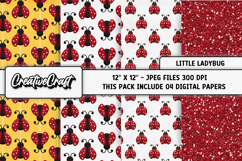 Little Ladybug Digital Papers, scrapbook backgrounds designs Product Image 1