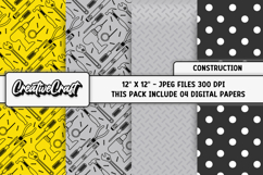 Construction Digital Papers, scrapbook backgrounds designs Product Image 1