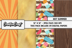 Summer Digital Papers, vintage scrapbook backgrounds designs Product Image 1