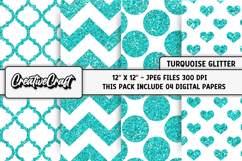 Turquoise Digital Paper, turquoise digital scrapbook design Product Image 1