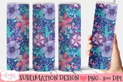 Floral 20oz tumbler wrap sublimation PNG seamless Product Image 2