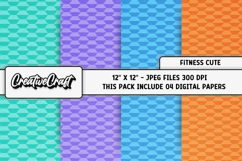 Fitness Cute Digital Papers, scrapbook backgrounds designs Product Image 1