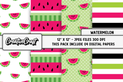 Watermelon Digital Paper, summer graphics, illustrations Product Image 1