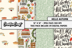 Autumn Fall Digital Paper, thanksgiving digital scrapbook Product Image 1
