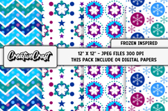Frozen Inspired Digital Papers, scrapbooking papers designs Product Image 1