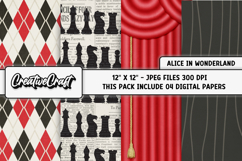 Alice in Wonderland Digital Papers, scrapbooking designs Product Image 1