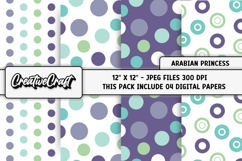 Arabian Princess Digital Papers, scrapbook background design Product Image 1