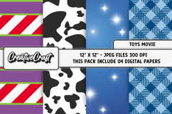 Toys Movie Digital Papers, scrapbooking backgrounds designs Product Image 1