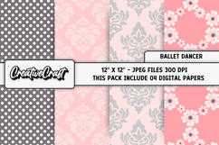 Ballet Dance Digital Papers, scrapbook papers designs Product Image 1