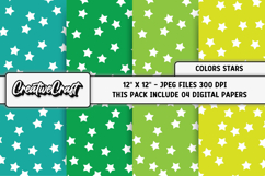 Colors Stars Digital Papers, scrapbook backgrounds designs Product Image 1