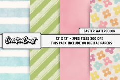 Easter Watercolor Digital Papers, scrapbooking backgrounds Product Image 1