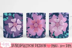 Floral Mug Wrap PNG for Sublimation 11oz and 15oz Product Image 2