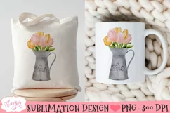 Spring tulip flowers arrangement PNG for sublimation Product Image 3