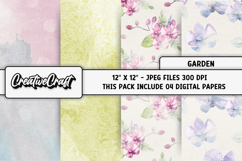Garden Digital Papers, vintage scrapbook backgrounds designs Product Image 1