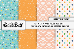 Happy Birthday Digital Papers, scrapbook backgrounds designs Product Image 1