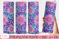 Floral 20oz tumbler wrap sublimation PNG seamless Product Image 2